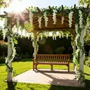 Wei's Moment 2Pcs 7FT Artificial Wisteria Vine Garland Plants Flowers Arts For Ceremony Home Wedding Decoration (White) image 0