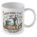 Alphynix 1 Mug céramique blanc 33cl avec gieter, schep und bloeiende bloemen met vogel, perfect cadeau voor tuinliefhebbers dit vakantieseizoen,Le cadeau de la saint-valentin, cadeau d’anniversaire image 3