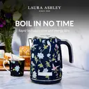 VQ Laura Ashley Jug Kettle, 1.7L, Rapid Boil, Hand-Applied Elveden Navy Print, Vintage, Stainless Steel, Floral - VQSBPKK278LANUK image 2
