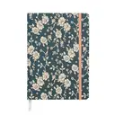Jubiluu A5 Hardcover Notebook with Lined Pages - 96 Sheets (100g offset paper), Bookmark & Elastic Band -Classic Cream Ruled Journal for Writing, School, Office, and Gifts-Navy Floral Ditsy Print image 0