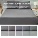 ochama Drap-housse en coton pur brossé 180 x 200 cm - Gris image 5