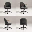 CLIPOP Home Office Chair Fabric, Ergonomic Computer Desk Chair, Swivel Chairs with Arms and Wheels, Padded Cushion Seat & Back Support for Study, Work Modern 0700 deep grey single 61*63.5*95 cm image 1