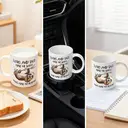 Alphynix Mug blanc 11 oz (1 pièce) avec inscription contrastante « Les paresseux et les tacos me rendent heureux » et illustration de taco de paresseux à suspendre, humoristique et accessible, cadeau de Noël, Thanksgiving, Saint-Valentin ou d’anniversaire image 5
