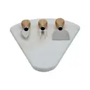 Maison by Premier White Fan-Shaped Marble Cheese Board With 3 Knives, Durable Natural Stone Serving Board image 4