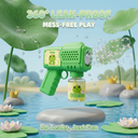 Kids Automatic Frog Bubble Gun - 360° Leak-Proof Bubble Machine with 8-Hole Design for 1000+ Bubbles Per Minute, Includes DIY Stickers - Summer Outdoor Toy for Toddlers, Birthday Party Gift for Boys and Girls image 3