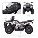 HOMCOM 12V Electric Car for Kids, Battery Powered Quad Bike, Ride-On ATV Car w/ Forward, Reverse Functions, Music, LED Lights image 7