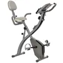 HOMCOM Vélo d'Appartement Pliable 4-en-1 - Ergomètre Magnétique Silencieux avec Cordes de Résistance - Sport Maison et Cardio-training avec Roulettes, Selle Confort et LCD (Max 120kg), Gris image 0