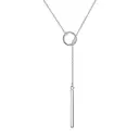 Ever Faith Adjustable Y Necklace with Circle and Custom Bar Lariat Pendant image 1
