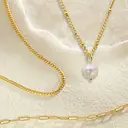 18K Gold Plated Triple Layered Necklace Set with Pearl and Rectangular Pendant image 6