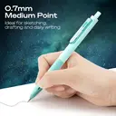 WRITECH Up Mechanical Pencil Set: 6ct Pastel Mechanical Pencils 0.7mm with 4 Tubes of HB Lead Refills and 2 Extra Erasers for Writing Drawing Sketching Drafting image 5