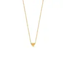 16-Inch 18K Gold Plated Heart Pendant Necklace, Dainty Stainless Steel Love Charm Choker image 3
