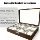 JU7CER Retro watch box, inner gray Watch Storage Box, Unisex Watch Display & Storage Case, Ideal Gift for Watch Enthusiasts 12-position image 4