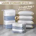 TAILI 6 Pack Vacuum Storage Bags, Cube Space Saver Bags Combo (3 Jumbo +3 Medium), Vacuum Seal Bags for Bedding, Clothing, Comforters, Blankets, Closet Oragnizer and Storage image 3