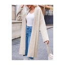 Women's Long Cardigan Sweaters Chunky Open Front Oversized Slouchy Knit Fall Trendy Coatigan Jackets (apricot, M) image 2