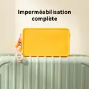 Trousse de Maquillage Portable en Silicone JORDAN&JUDY Colorblock Jaune 20*12*8cm 1 pièce image 3