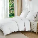 LeBonsoir Parure de lit avec housse de couette 240 x 200 cm et 2 taies d'oreiller 65 x 65 cm - Blanc image 2