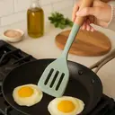 Maison by Premier Sage Green Silicone Head Slotted Turner With Round Wood Handle image 4