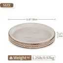 White Beaded Coffee Table Tray Set of 1 image 4