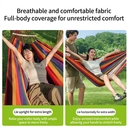 ochama x J.ZAO Hamac de Jardin 2 Personnes Arc-en-Ciel 200x150cm, Hamac Suspendu avec Barres de Bois, Toile en Coton Respirante, Charge 150kg, pour Camping, Terrasse et Balcon, Inclus 2 Sangles et Sac de Transport image 5