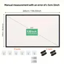 XBJ Écran de projection 120 pouces 16:9 | Écran de projection double face pliable anti-froissement HD 4K portable, angle de vision large de 160°, cordes et crochets extra longs pour une installation facile, intérieur/extérieur home cinéma/fête dans le jardin image 7