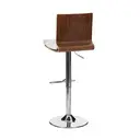 Interiors by Premier Bar Stool Adjustable Giles Walnut Wood & Faux Leather White/Chrome image 2