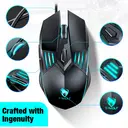 Rexsun Wired Gaming Mouse – 6D Buttons, 4-Color Breathing LED, Adjustable DPI 1200–3600, Ergonomic Design, USB Connection, Compatible with Windows & Mac, Black, G560 image 5