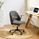 CLIPOP Home Office Chair Fabric, Ergonomic Computer Desk Chair, Swivel Chairs with Arms and Wheels, Padded Cushion Seat & Back Support for Study, Work Modern 0700 deep grey single 61*63.5*95 cm image 3