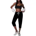 SPECIAL MAGIC Womens Capri Pants0027black with black stripes2XL image 4