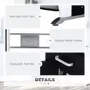 HOMCOM Computer Desk with Sliding Keyboard Tray, Storage Drawers and Host Box Shelf, Home Office Desk, Study Workstation, 100 x 52 x 75cm, Black image 4