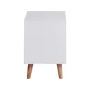 CLIPOP Modern Bedside Table with 2 Drawers and Open Side Storage Cabinet Storage Unit Nightstands White image 2
