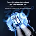 Sparoma 2-in-1 Nose & Facial Hair Trimmer for Men – 7800 RPM High-Speed Motor, 120-Min Runtime, IPX7 Waterproof – Precision Stainless Steel Dual-Blade Head with LED Power Display – Rechargeable Grooming Kit, TC-016 (Black) image 4