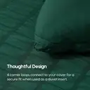 MEEALLHOME Parure de lit texturée Seersucker vert foncé - 1 housse 155 x 220 cm et 2 taies 80 x 80 cm image 3