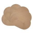 White Label PP Placemats Set of 6 for Dining Table，PP oval placemat BL light coffee，Washable Woven Vinyl Non-Slip 18x12 inches Placemat Heat-Resistant Durable Table Mats for Dining Table Easy to Clean image 0