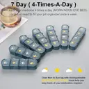 GAONLY Pilulier hebdomadaire avec compartiments séparés pour 4 comprimés par jour - Marron image 3