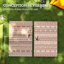 Outsunny Tapis d'extérieur réversible 1,8 x 2,7 m, tapis de sol au motif mur géométrique en PP, sac de transport inclus, résistant aux intempéries, rouge et blanc image 6