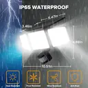 UME Solar Outdoor Lights 302 LED 3000LM, IP65 Waterproof Motion Sensor Outdoor Lights, 3 Heads Solar Security Flood Lights 270 Wide Lighting Angle with 3 Modes for Garden Patio Yard - 2 Pack image 5