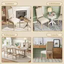 Chaises de salle à manger Ckaff, Ensemble de 2, Chaises de cuisine, Chaises de lecture de patio, Chaise rembourrée avec dossier carré, Chaise de salon, Chaises de table de toilette, Chaises de bureau pour chambre, cuisine, salle à manger. image 3