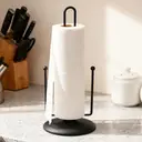 Support de Rouleau d’Essuie-Tout de Cuisine Noir JU7CER - Sur Comptoir avec Tige de Fixation, Design Moderne et Minimaliste, Idéal pour la Maison image 4