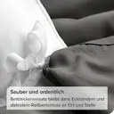 Housse de couette MENDALE - Ensemble de literie de qualité supérieure - Housse de couette 220*240 cm avec taie d'oreiller 80*80 cm - Microfibre douce brossée - Gris foncé et gris clair image 3