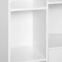 HOMCOM Sideboard Storage Cabinet Cupboard, Open Bookcase with 2 Doors 5 Compartments Wooden Modern Style for Living Room Bedroom Kitchen 80 x 23 x 123 cm, White image 7