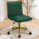 Hellove Chaise de coiffeuse sur roulettes, chaise pivotante en velours, réglable en hauteur avec base en métal doré, chaise de maquillage sans accoudoirs, tabouret de coiffeuse avec dossier pour chambre et salles de coiffeuse, vert image 7