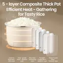 ochama Rice Cooker Small - 2L Electric Rice Cooker, Multi-functional Cooker, Porridge Pot, Rice Cooking Pot - For Home Use (2-3 People) image 4