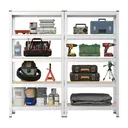 SONGMICSHOME  5-Laags Stellingkasten Set van 2, Stalen Opbergrek voor Garage, Schuur, 30 x 75 x 150 cm, Zilver image 1