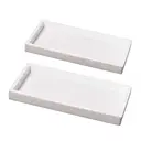 JORDAN&JUDY 2-Pack White Silicone Bathroom Tray, Scandinavian Style, Toiletries Organizer image 0