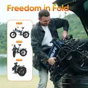 URLIFE VTT électrique pliable, Vélo électrique 20 pouces 4,0 pneus larges, Batterie amovible 48 V 13 Ah, Longue autonomie 80-100 km, Double suspension, 7 vitesses, Adulte, LED, Écran numérique Noir image 8