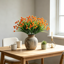 Yuejia 4P CS 13.39in/34cmArtificial Spring Grass, Camellia, Starry Sky, Simulated Home Decor, Simulated Flower Decoration(orange) image 2