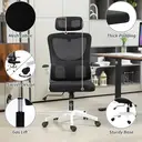 Vinsetto Ergonomic Office Chair, High Back Mesh Computer Desk Chair with Adjustable Arms, Headrest and Lumbar Support, Tilt Function for Home Office, Black image 7
