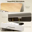 HOMCOM Modern Kitchen Trolley, Rolling Island Storage Cart with Drawer, 9-bottle Wine Rack, Door Cabinets, Wooden Countertop, White image 5