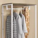 HOMCOM Coat Rack, 2-in-1 Clothes Stand with Shoe Storage, 168cm Free Standing Hall Tree with Rail and 2 Storage Shelves for Hallway, Entryway, Bedroom, Grey and White image 7