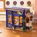 Robotime Rolife Leisure Time Tea DIY Dollhouse Kit 24.9x15.5x17.8cm 1PC,Home decoration, bookshelf decoration,Craft Gifts for Adults and Teens,Educational toys image 2